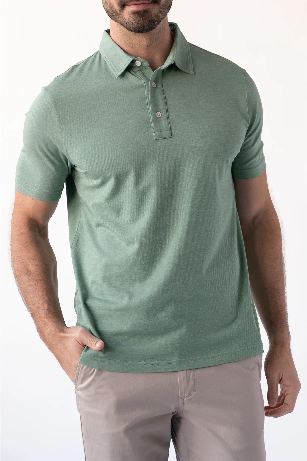 Performance Polo - Melange Farmer Sage