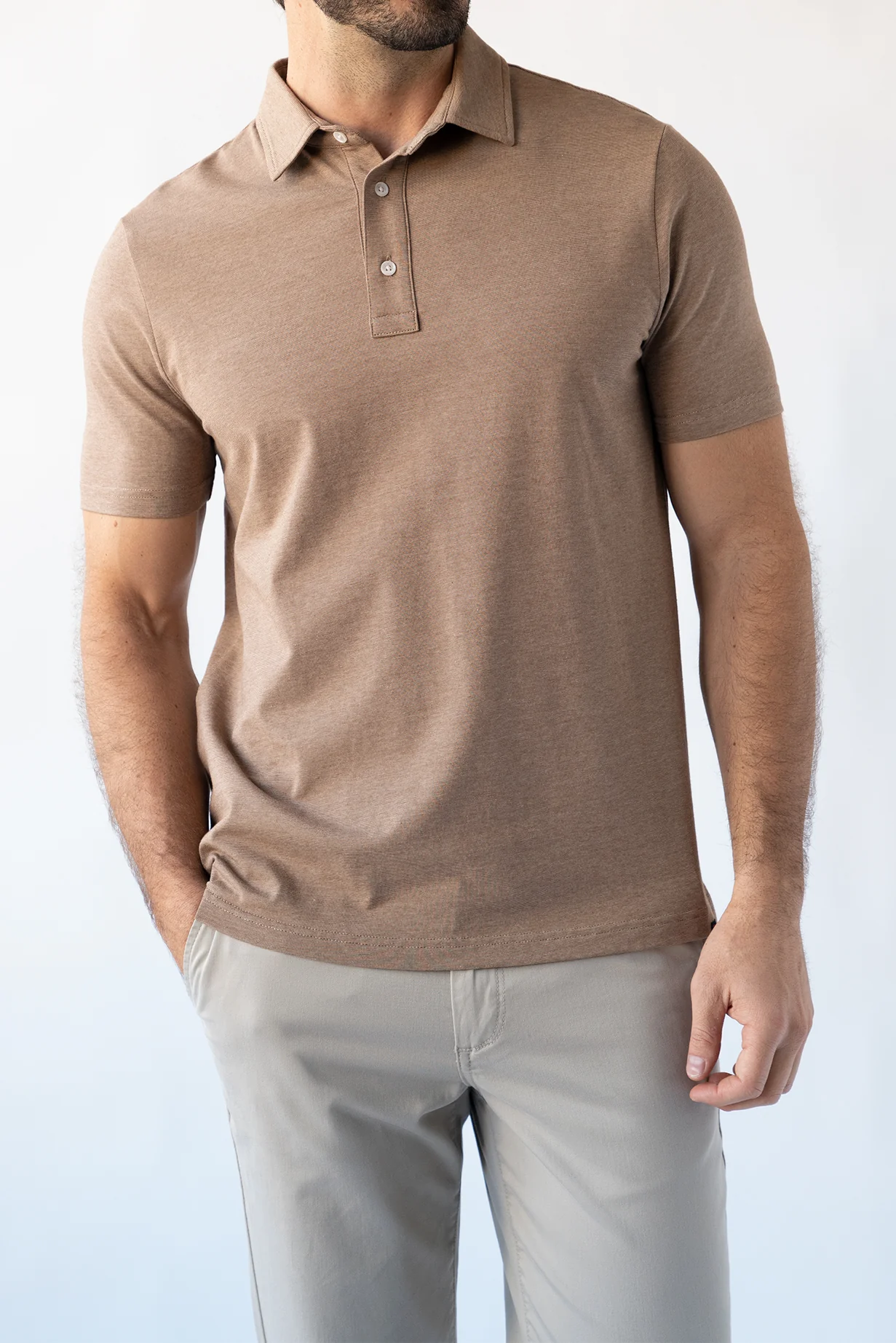 Performance Polo - Melange Nature Tan