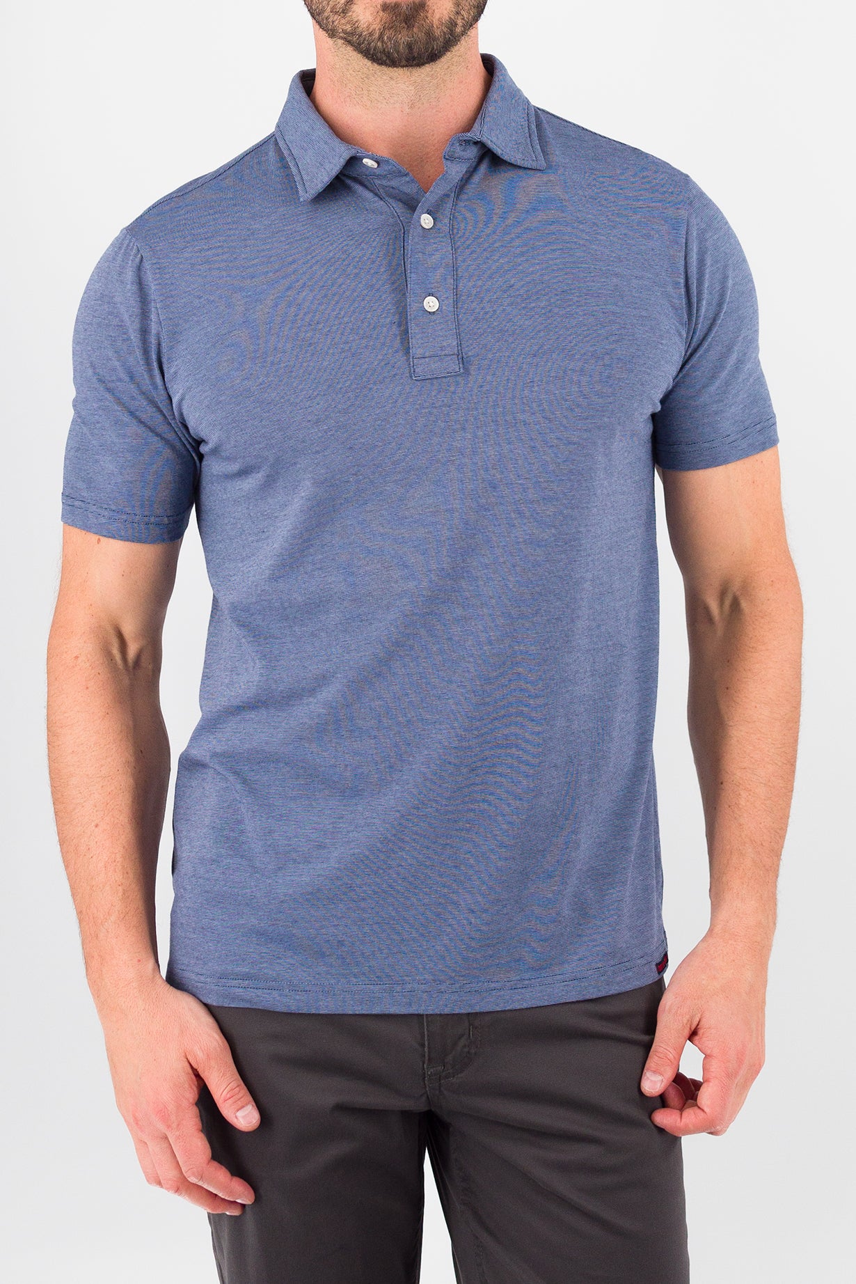 Performance Polo - Melange Navy Blue