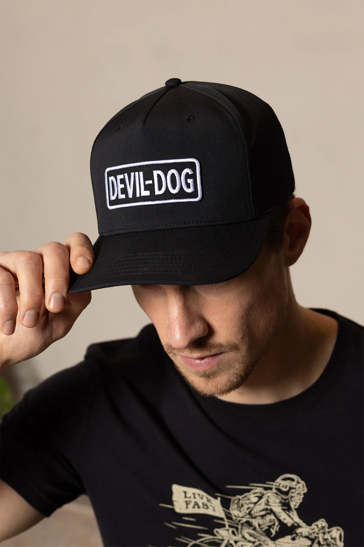 5 Panel Golf Hat - Black