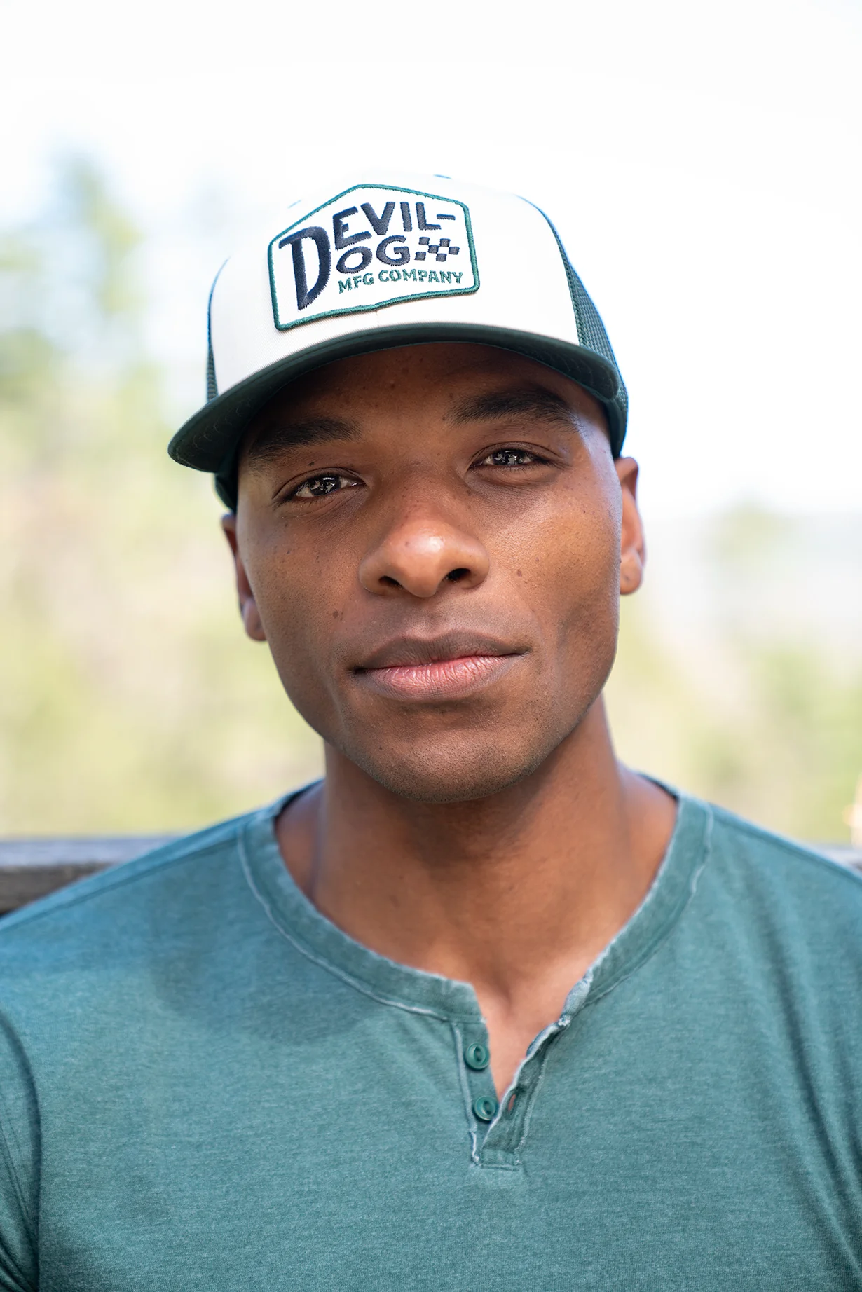 6 Panel Adjustable Cap- Spruce Trucker