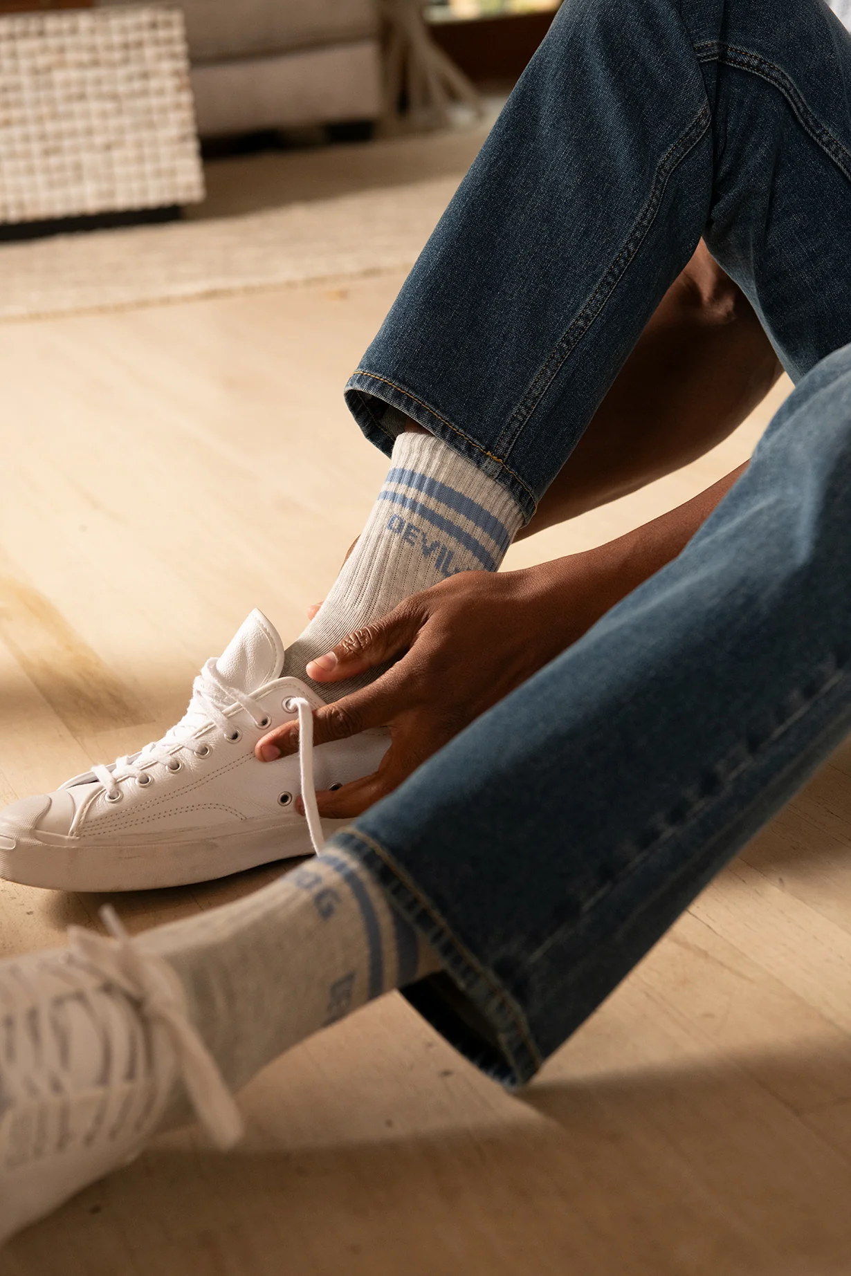 Athletic Socks - Light Grey Blue