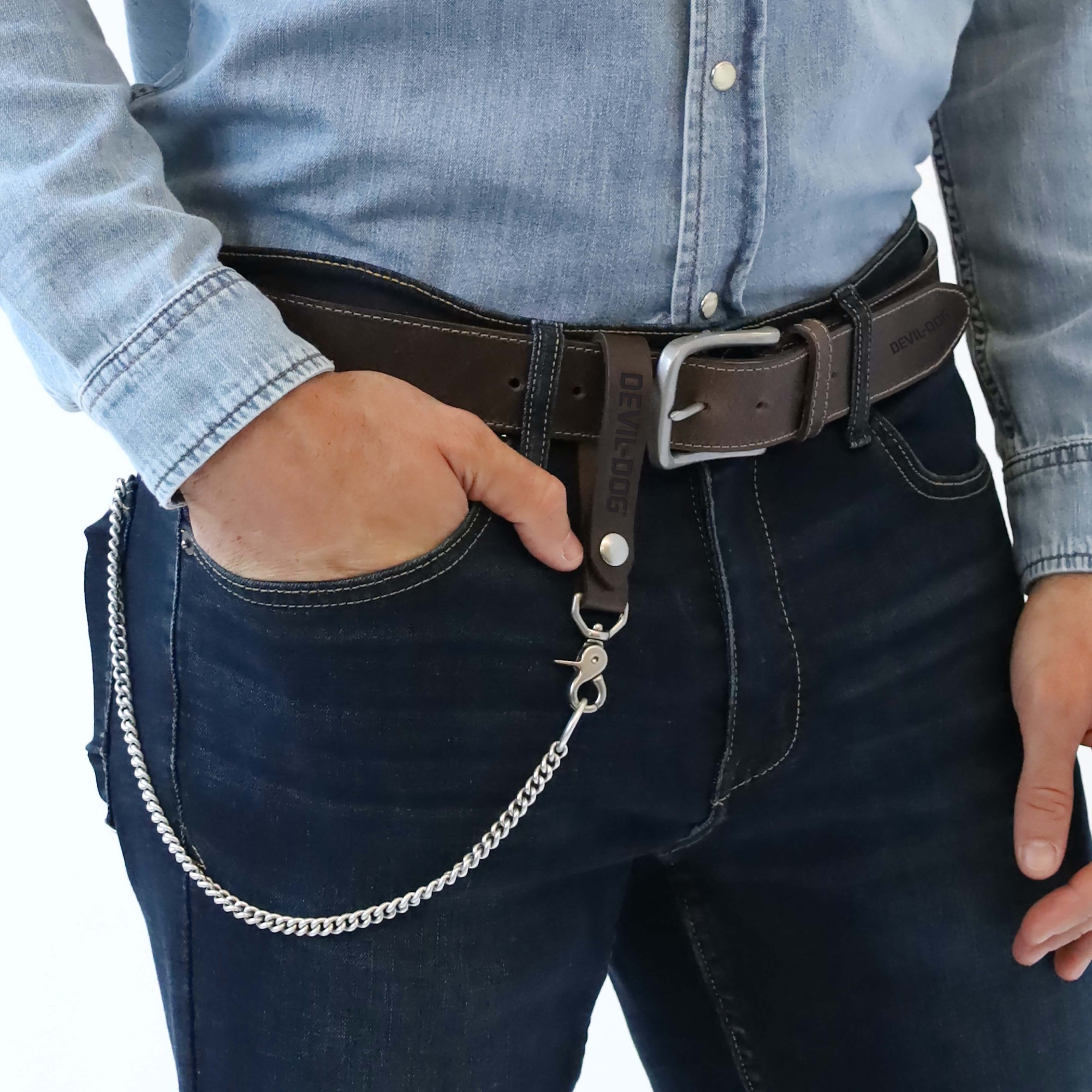 DEVIL-DOG® Leather Key Strap - Brown