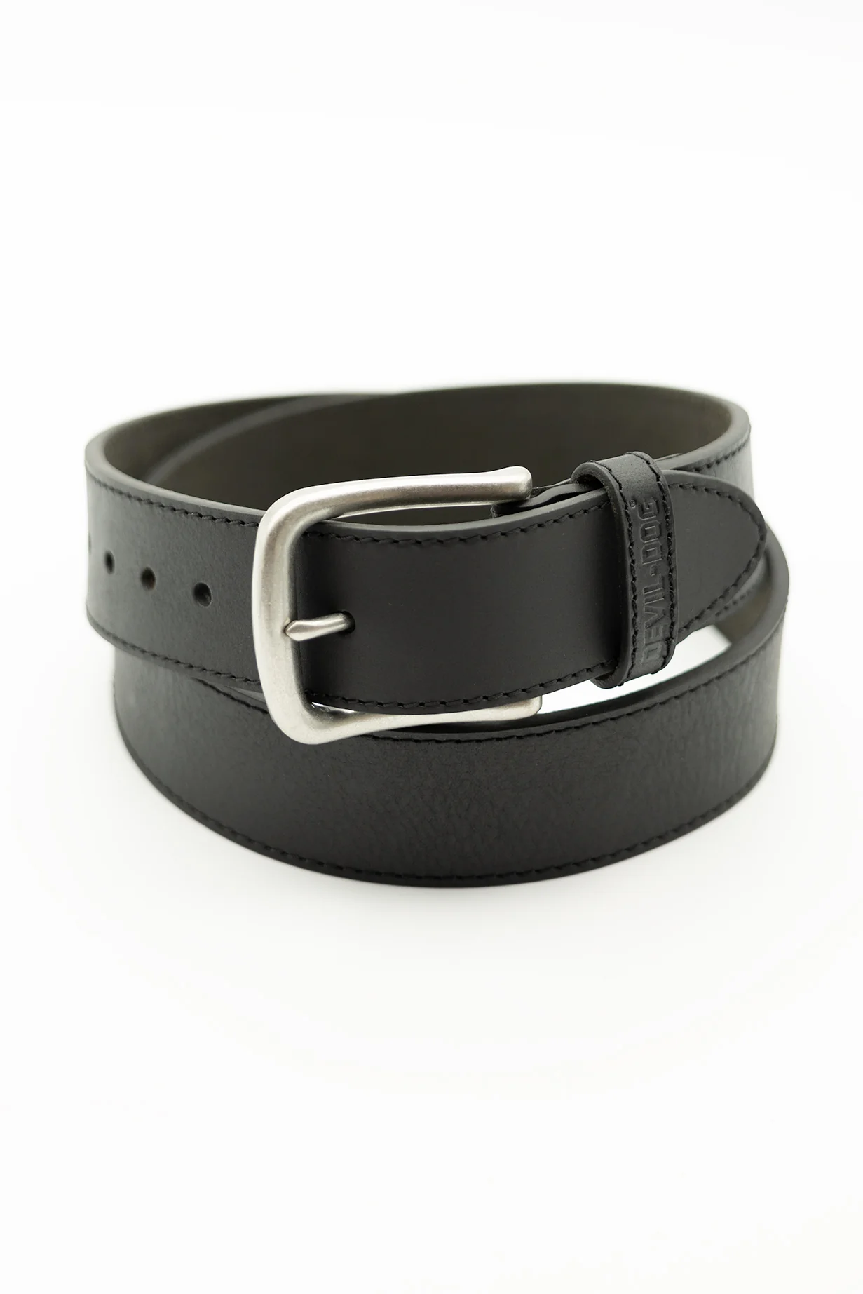 Leather Belt-Black/Antique Nickel buckle