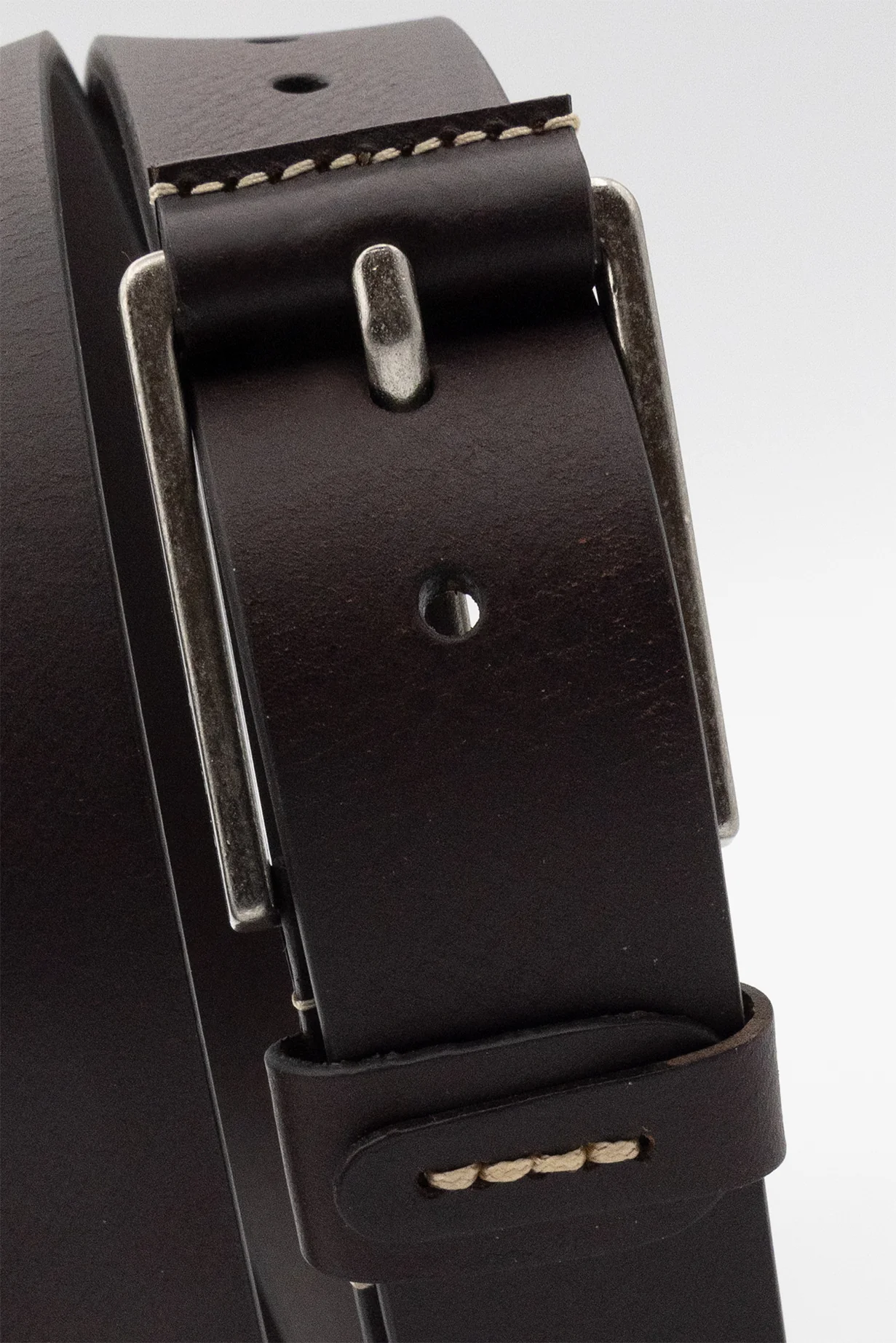 Leather Belt-Black/Nickel buckle