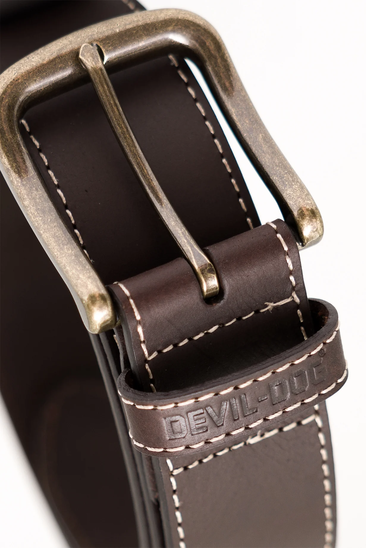 Leather Belt-Brown/Brass buckle