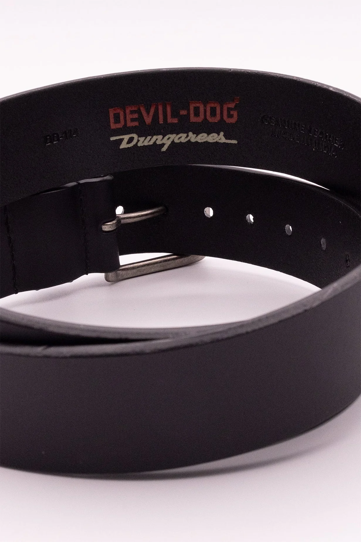 Leather Flag Belt-Brown/Antique Nickel buckle