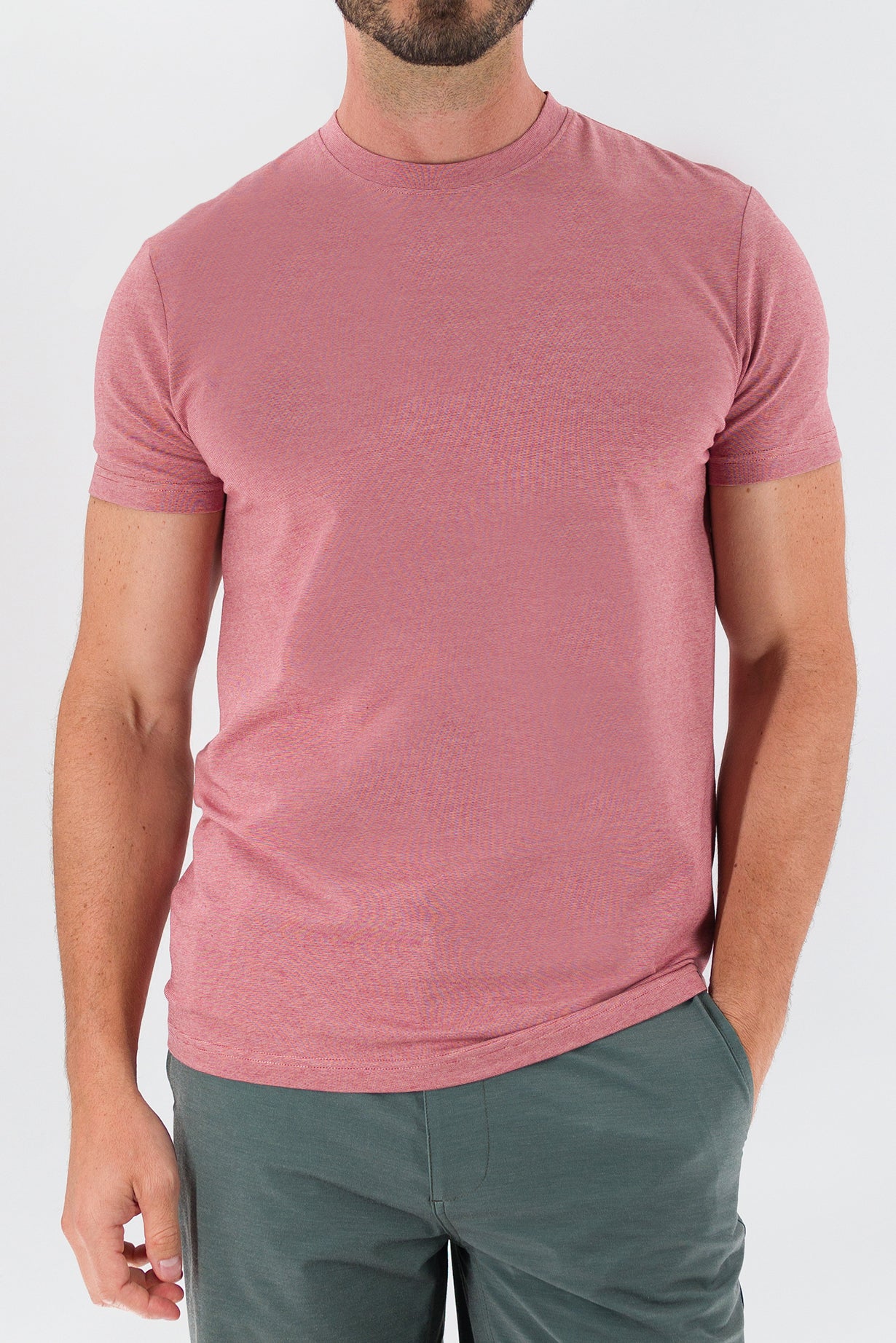 Feeder Stripe Tee - Melange Withered Rose