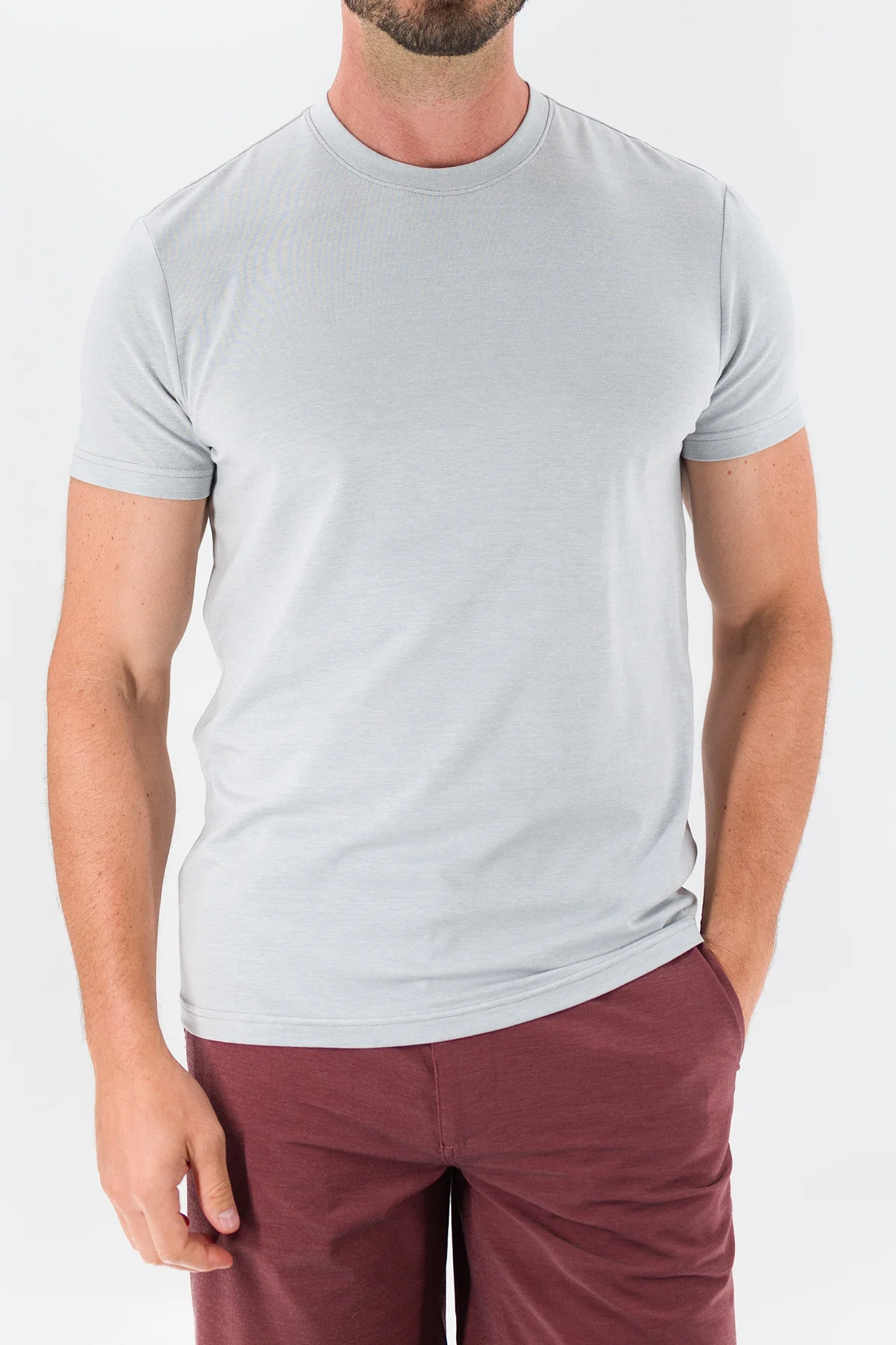 Feeder Stripe Tee - Melange Quiet Grey
