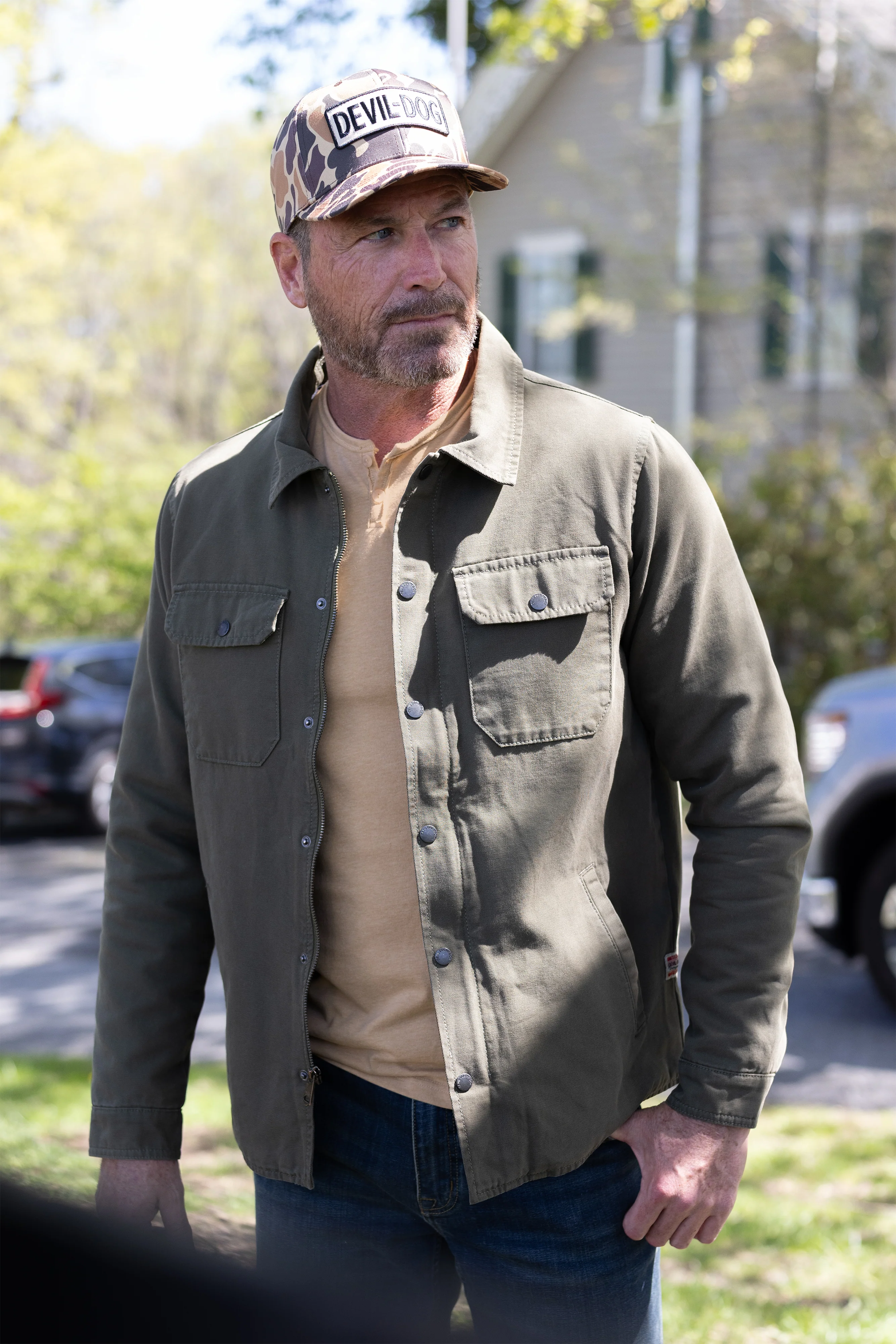 Long Sleeve Vintage Henley - Safari