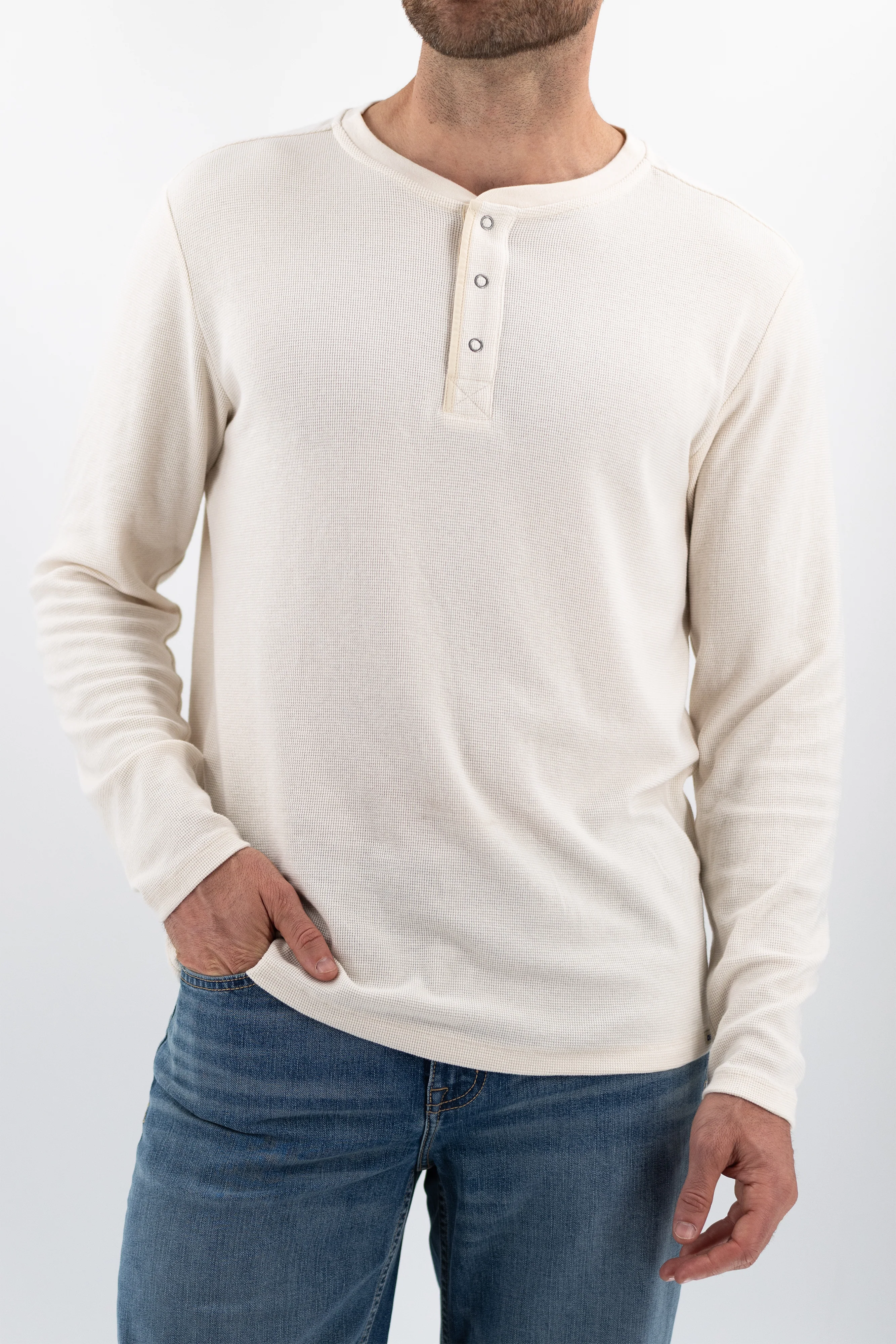 Waffle Henley - Oat