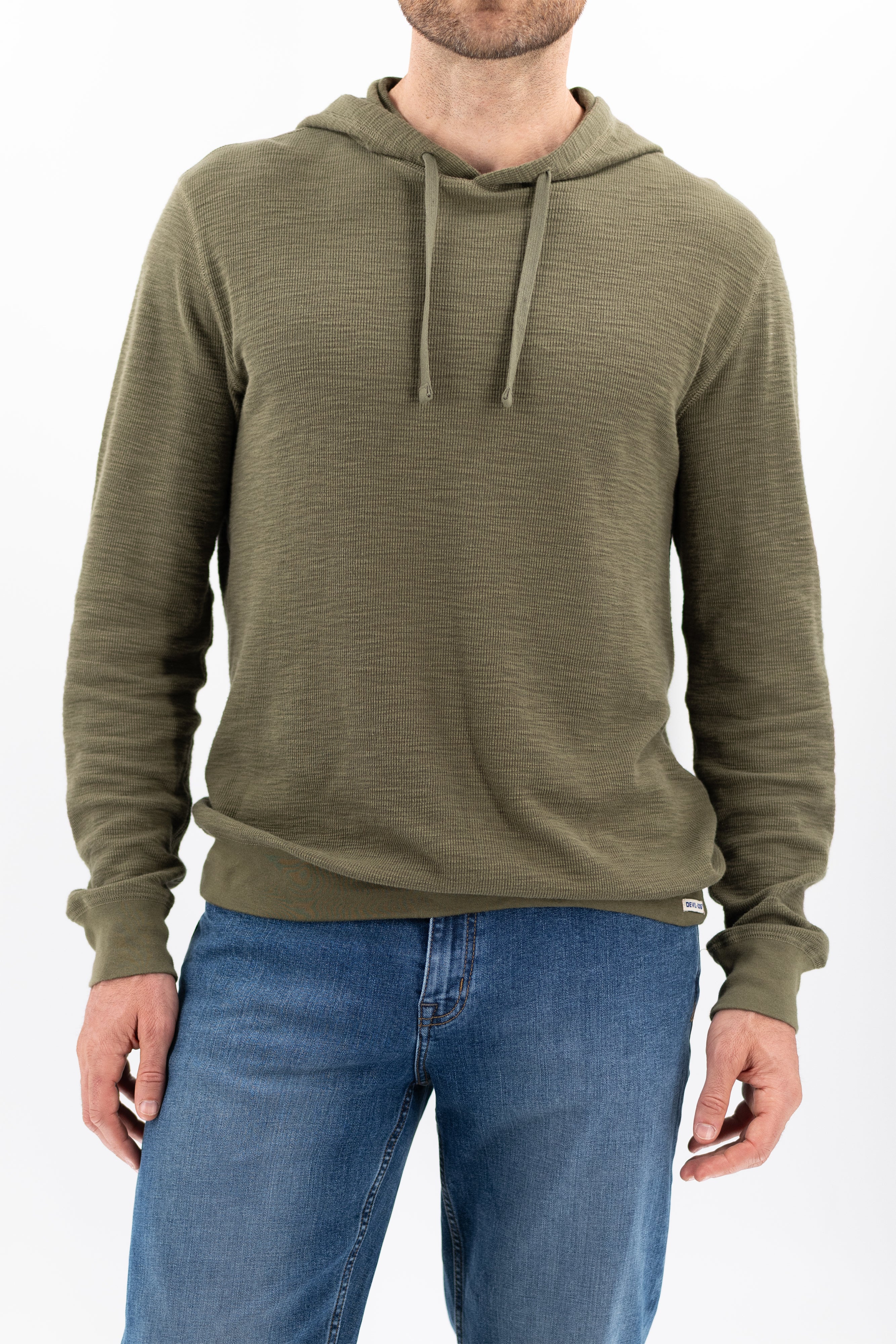 Slub Rib Hoodie - Ivy Green