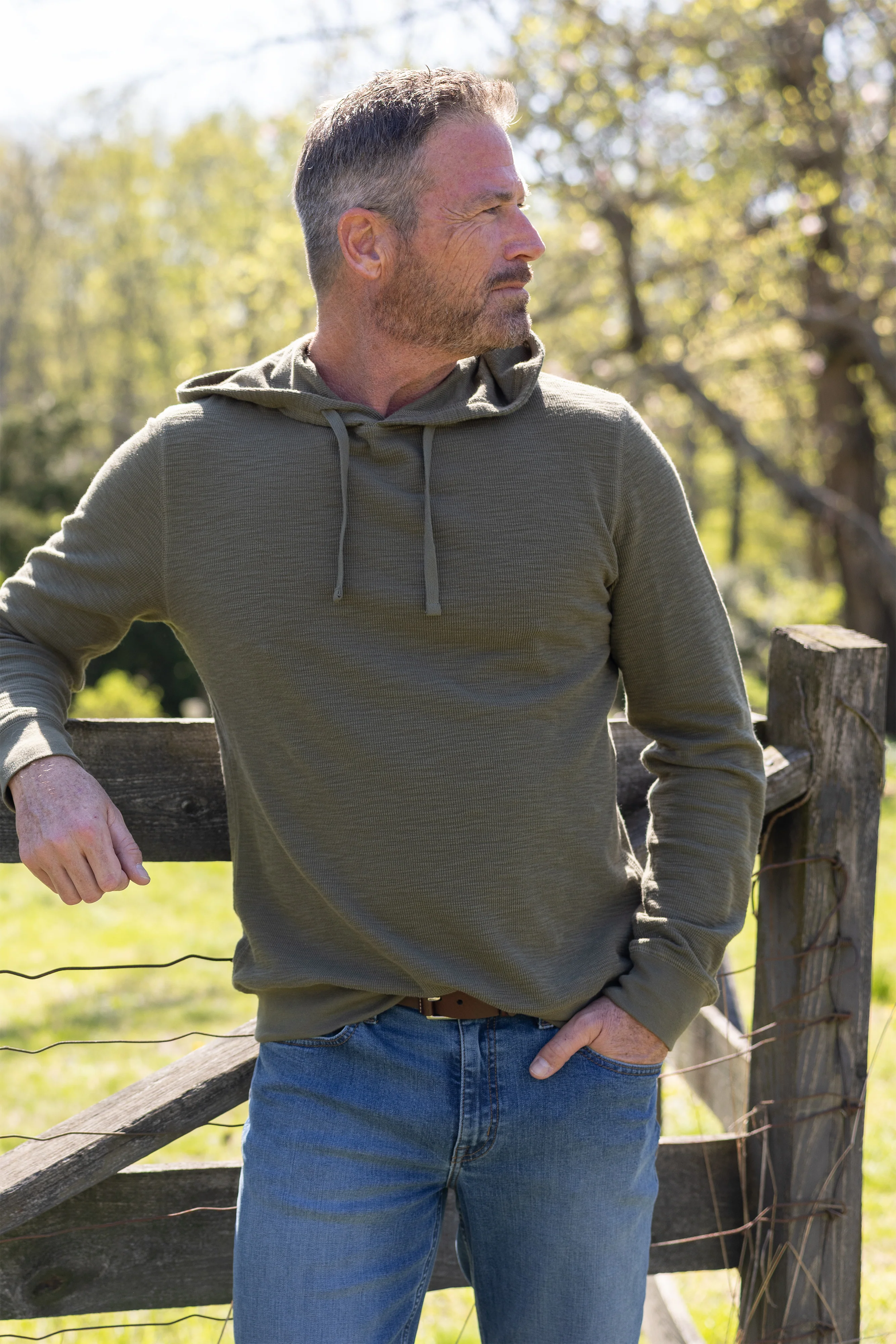 Slub Rib Hoodie - Ivy Green