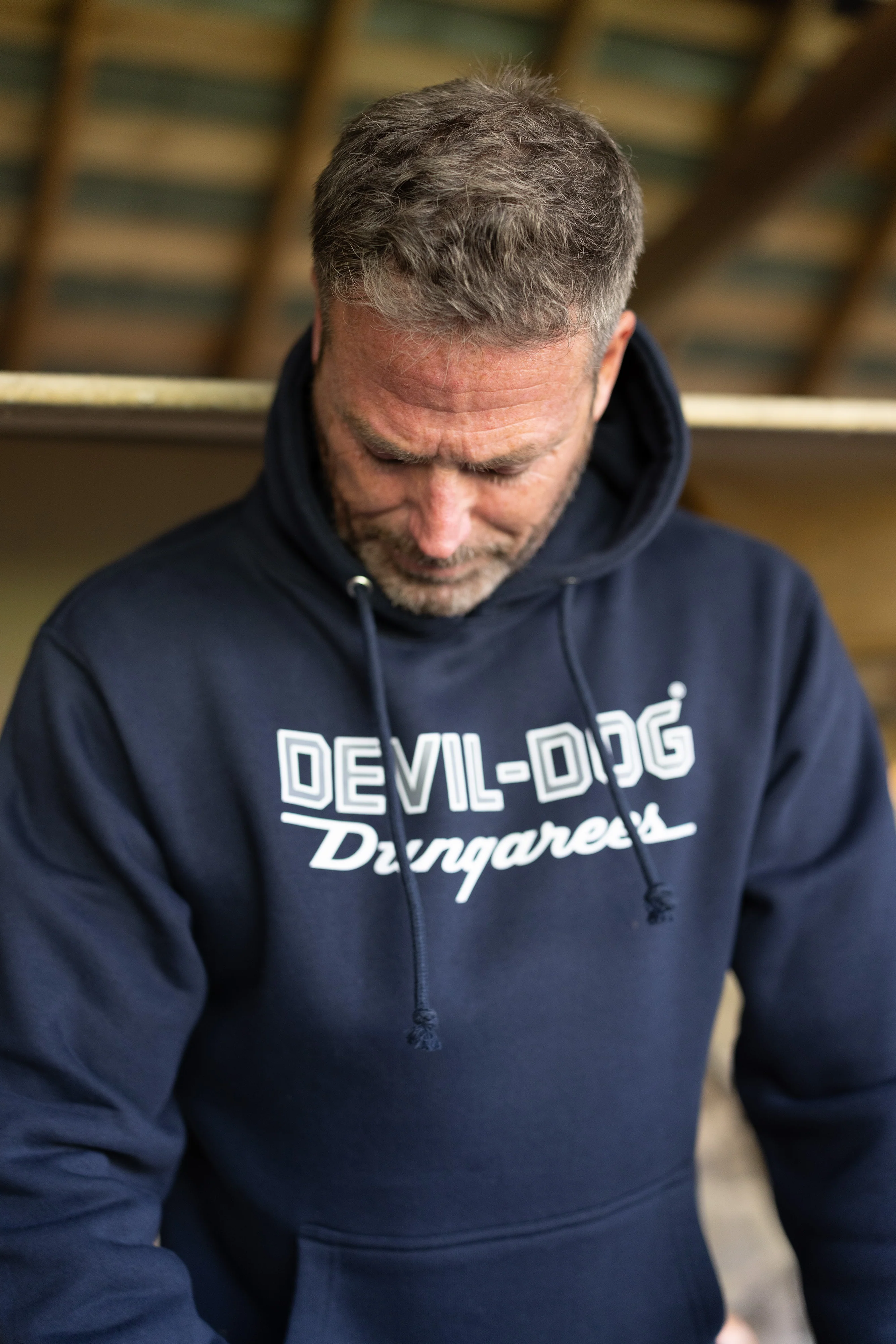 Logo Heavy Weight  Hoodie - Navy Blue