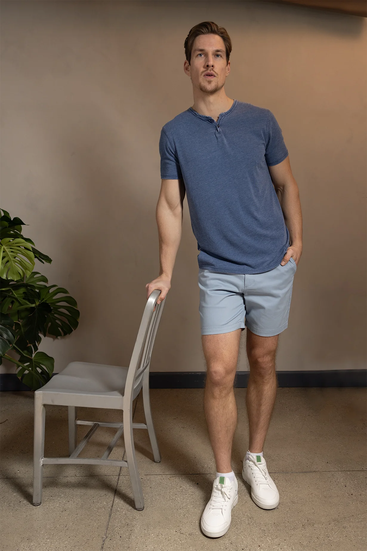 Chino Short 7" - Dusty Blue